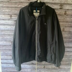 Tommy Bahama Men's Full-Zip Jacket Windbreaker Size XL Black Pockets Logo